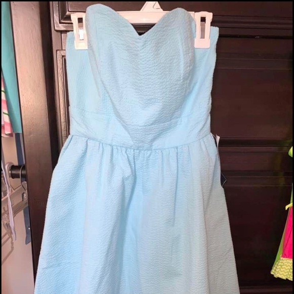 Dresses & Skirts - NWT Lauren James XS blue strapless dress w/pockets